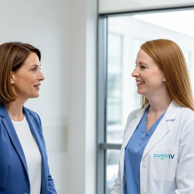 Nurse practitioner providing at-home menopause coaching and care